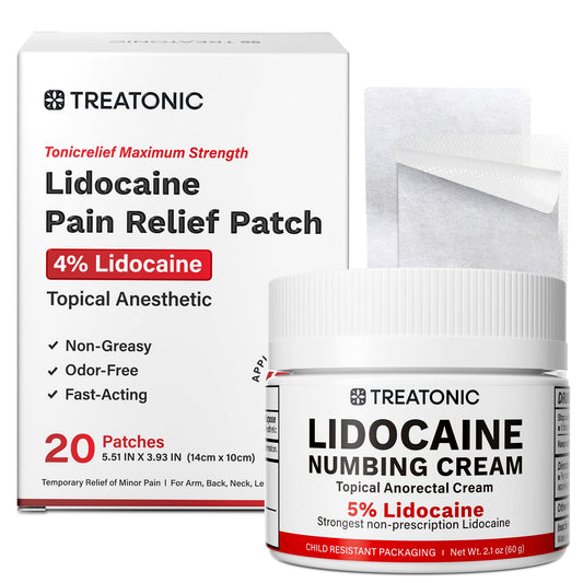 Treatonic 5 percent lidocaine cream tube for quick, targeted numbness.