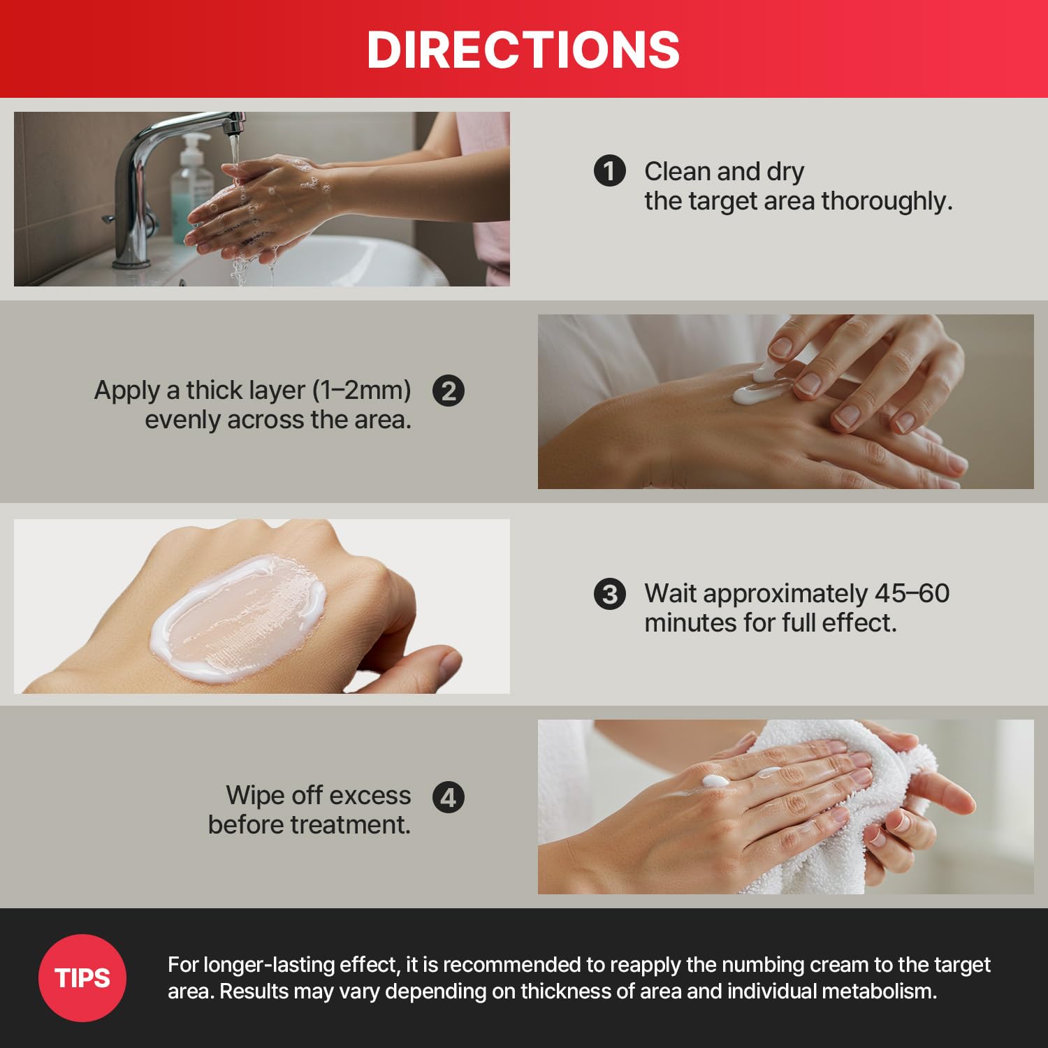 Treatonic Numbing Cream lightweight texture absorbs quickly for daily comfort.