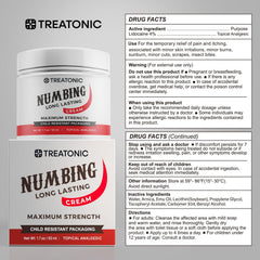 Treatonic Numbing Cream fragrance-free formula is gentle for sensitive skin.