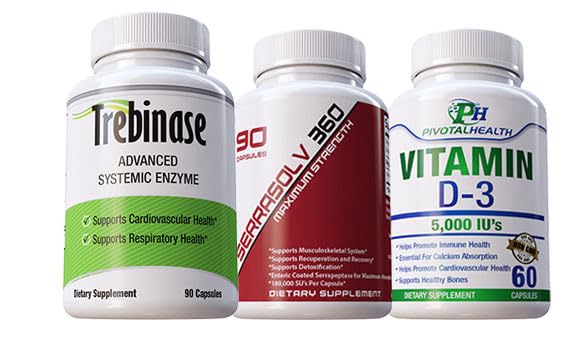 Trebinase Platinum packaging shown, potential support for scar tissue and men's health.