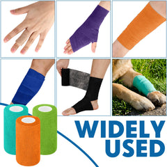 Treela bandage wrap can be applied to wrists, ankles, knees for flexible support during sport.