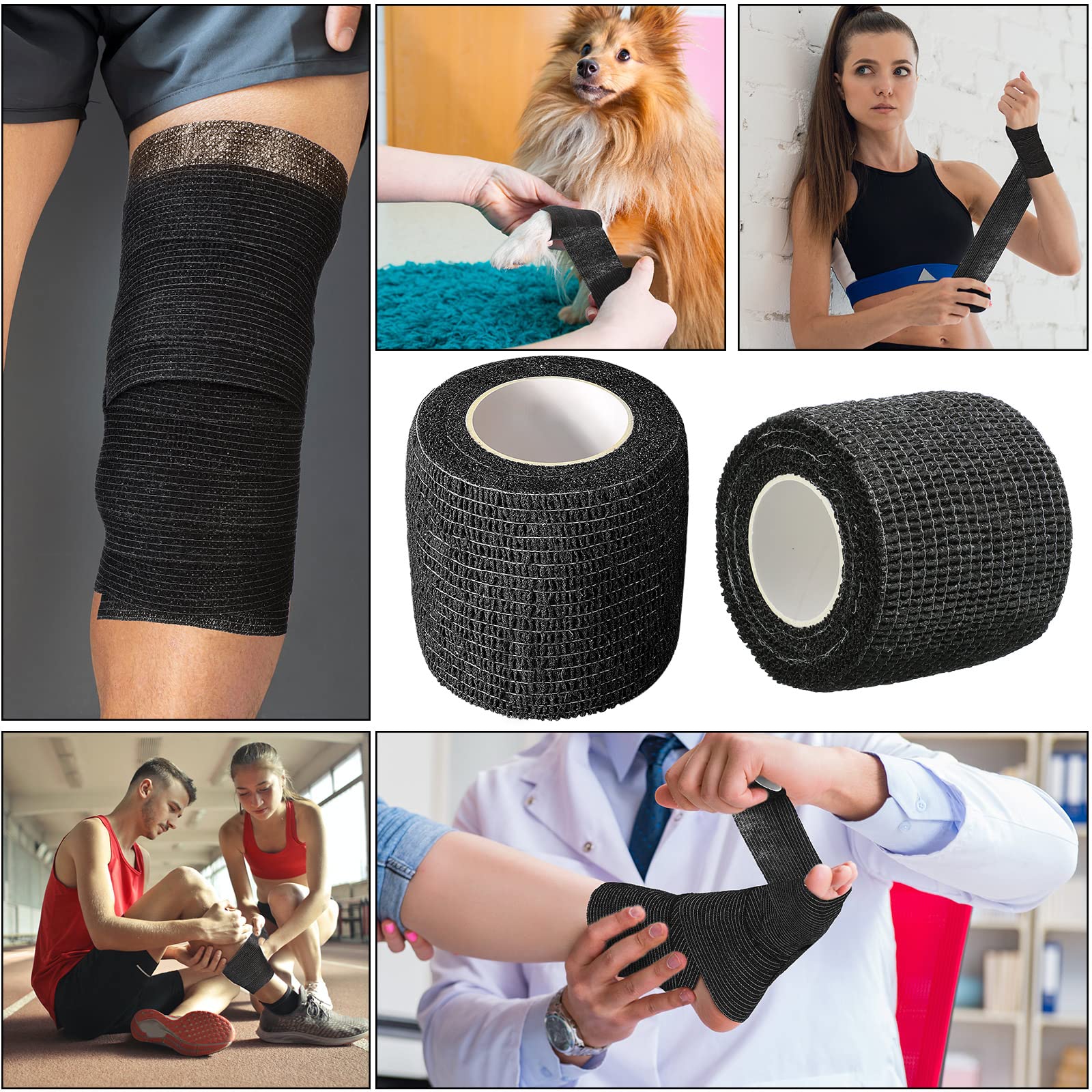 Treela bandage wrap used on knee for stable coverage.