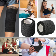 Treela bandage wrap used on knee for stable coverage.