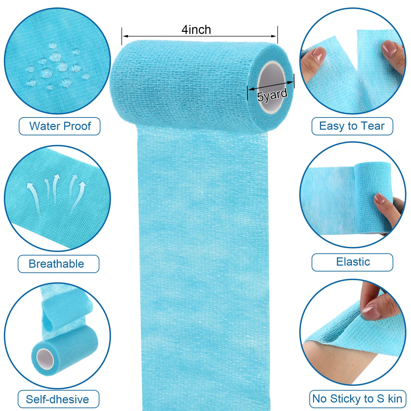 Treela cohesive bandage tape 4x5 yard ready for wrists and ankles.
