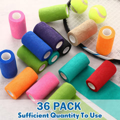 Treela colorful cohesive bandages, 36 pieces, offer quick color-coded replacements for daily use.