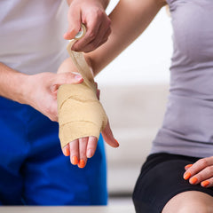 Treela easy-tear bandage material reduces hassle during first aid.