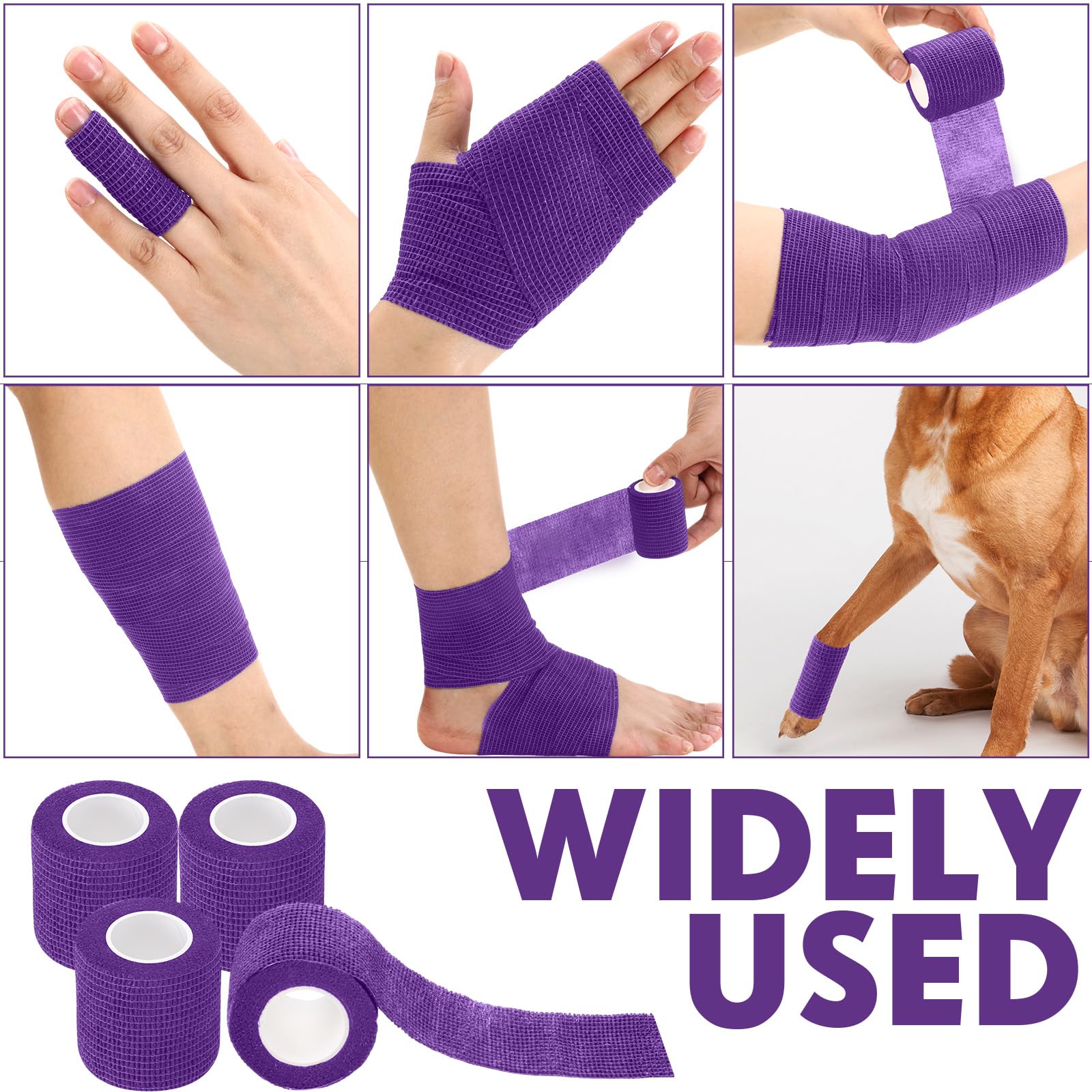 Treela elastic athletic tape applied to the knee for comfortable protection.