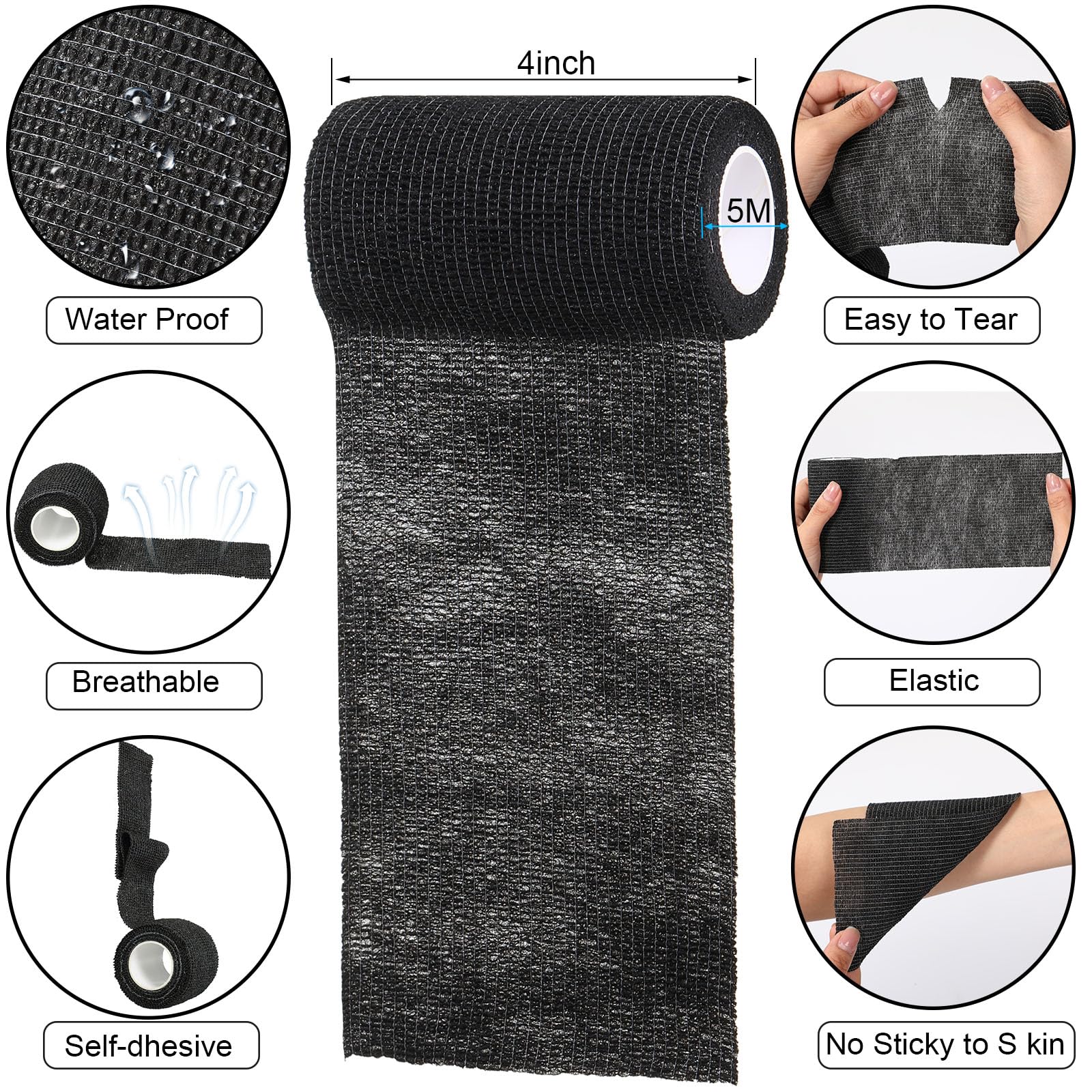 Treela elastic athletic tape with breathable nonwoven material for protective wraps