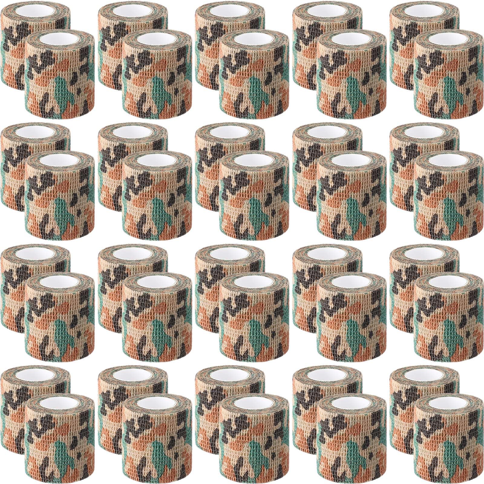 Treela green camo bandage roll close-up, breathable self-adhesive wrap for comfortable use