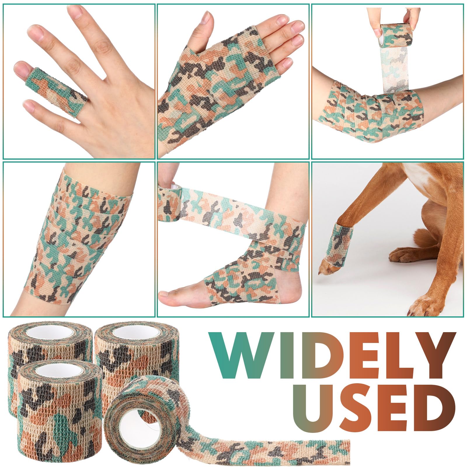 Treela hand tearing the bandage by hand, demonstrating easy tearability