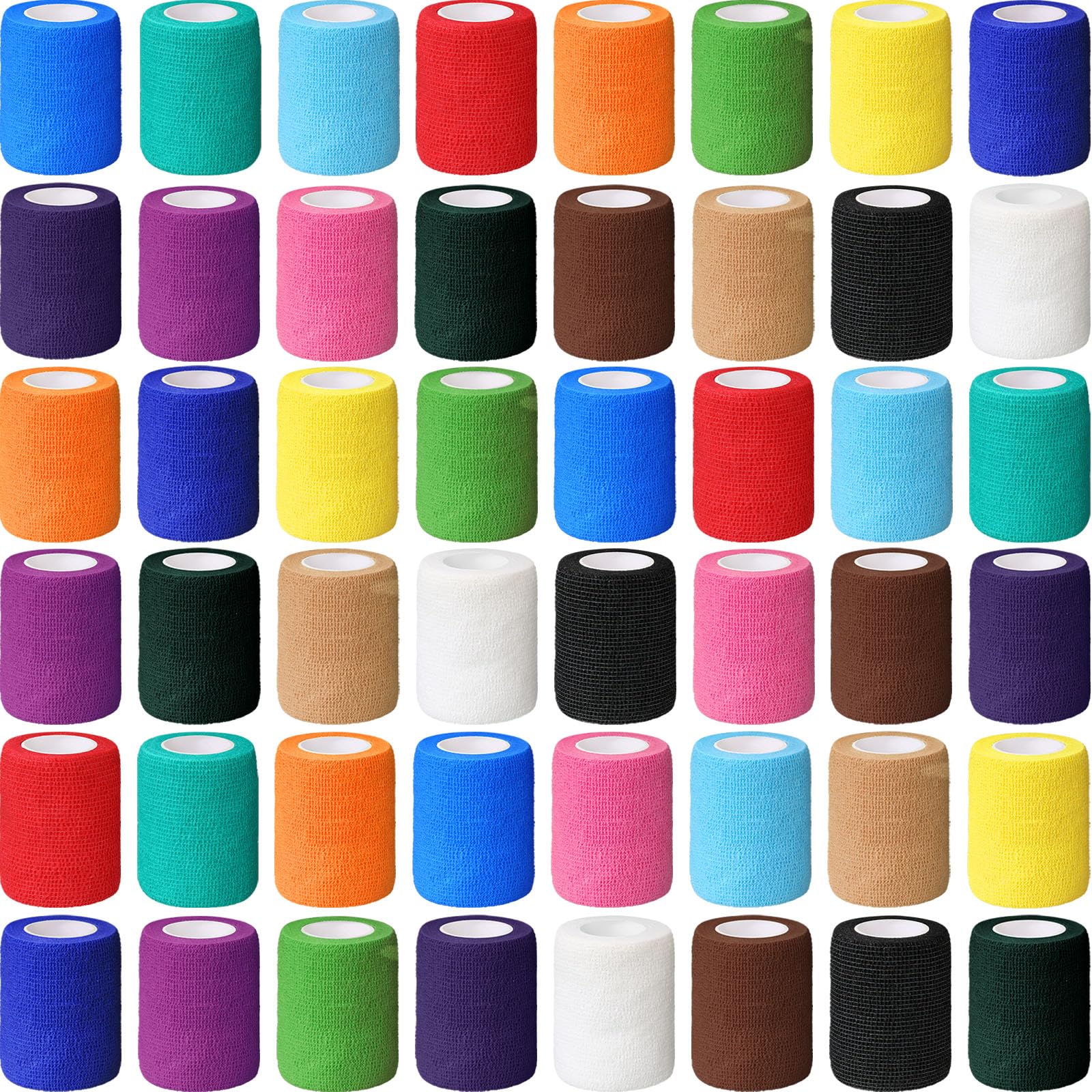 Treela self-adherent bandage wraps in variegated colors for quick, secure wraps.