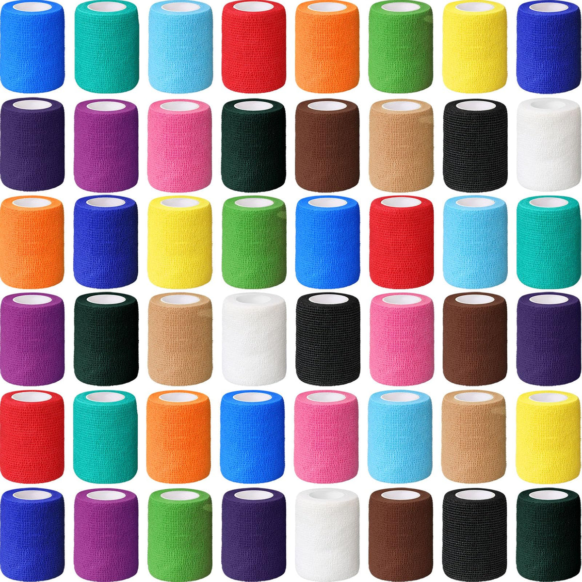 Treela self-adherent bandage wraps in variegated colors for quick, secure wraps.
