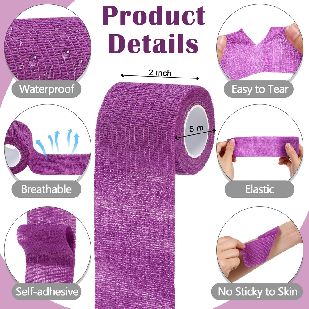 Treela self-adherent bandage wrap applied to ankle for adjustable compression.