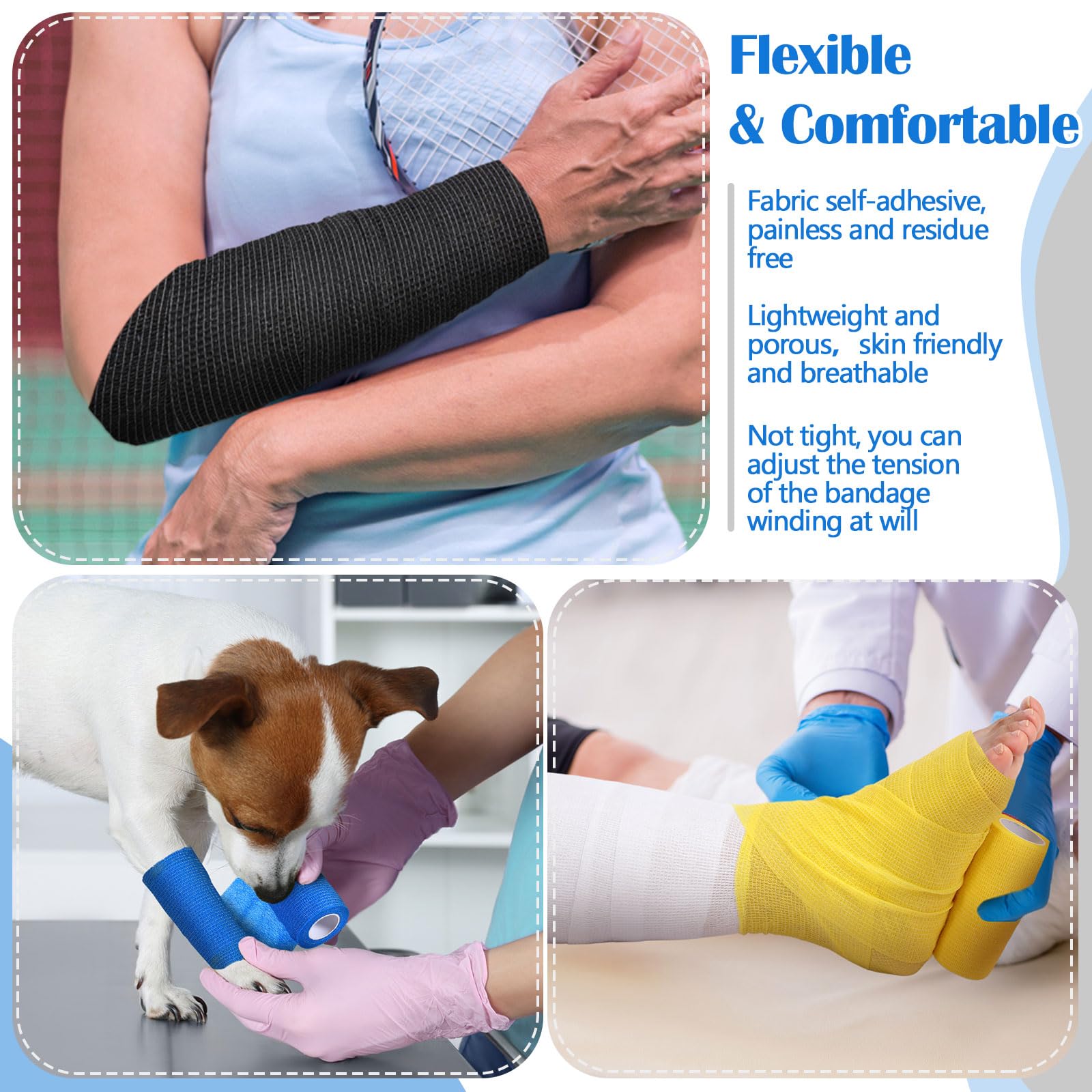 Treela colorful pack of self-adherent wraps offers versatile color options for the family.