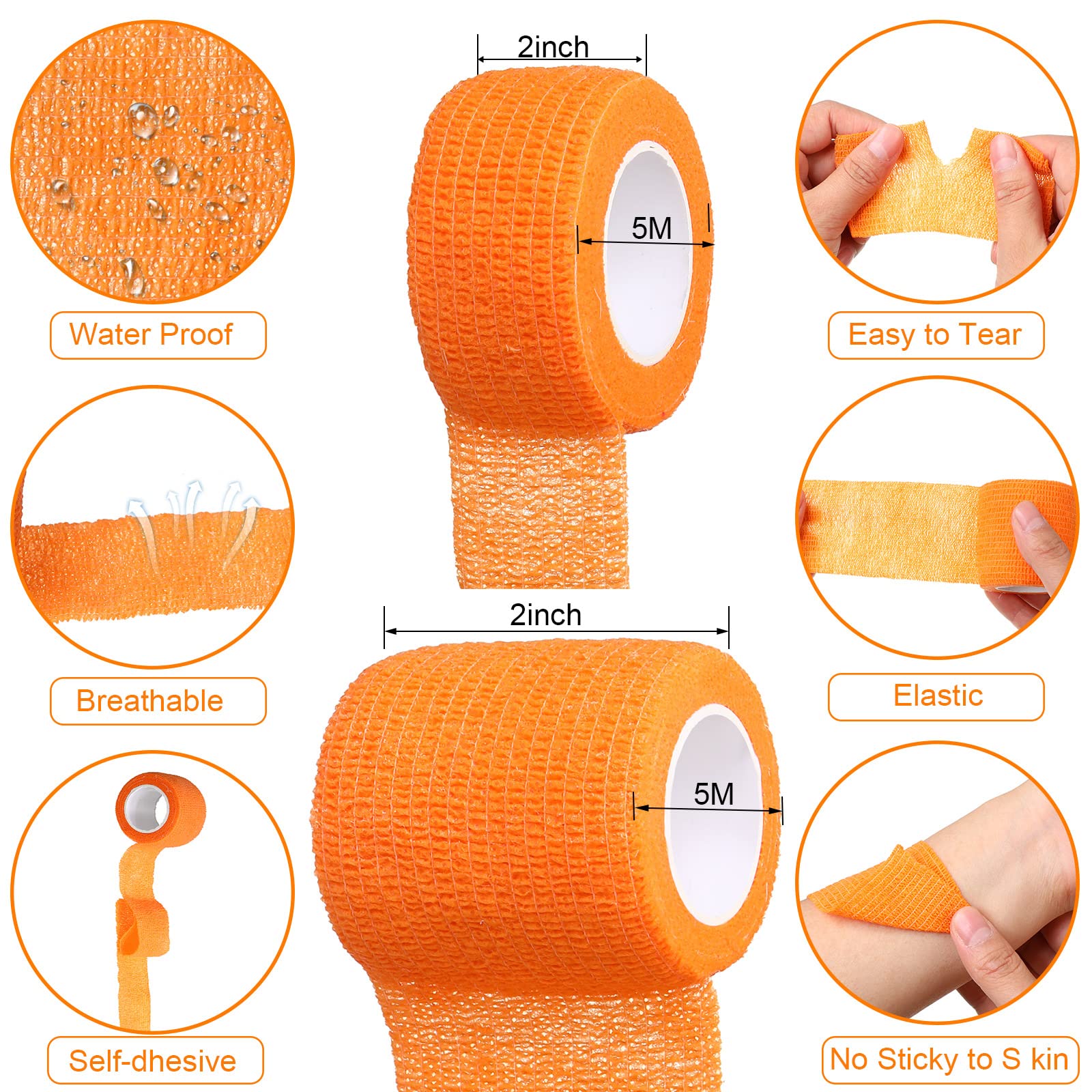 Treela self adherent wrap 2 inch by 5 yard roll for versatile coverage.