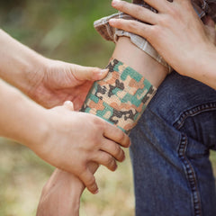 Treela sports wrap during activity, offering versatile support and protection