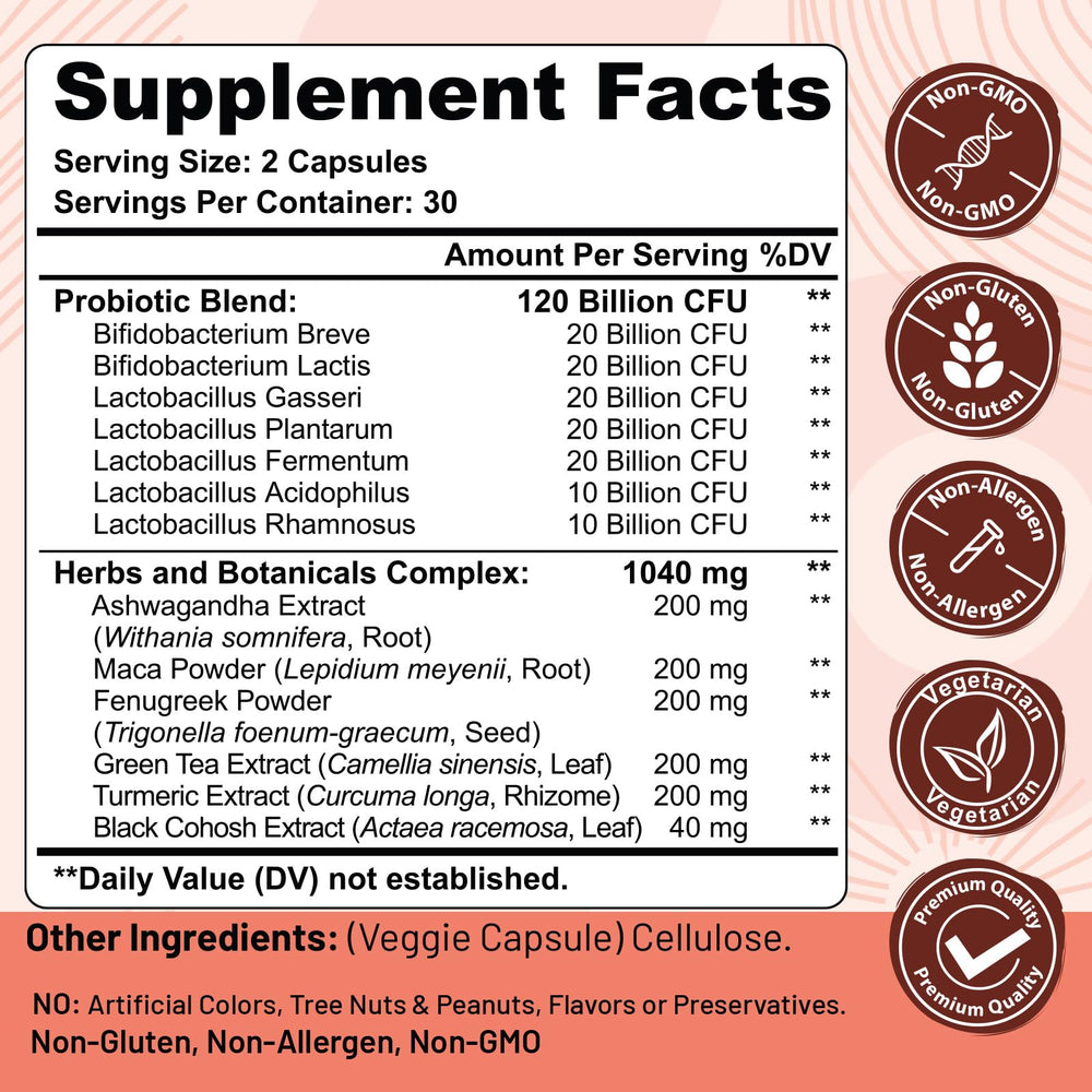 Trehealtt 13-in-1 herbs blend capsules for hormone support and overall wellness.