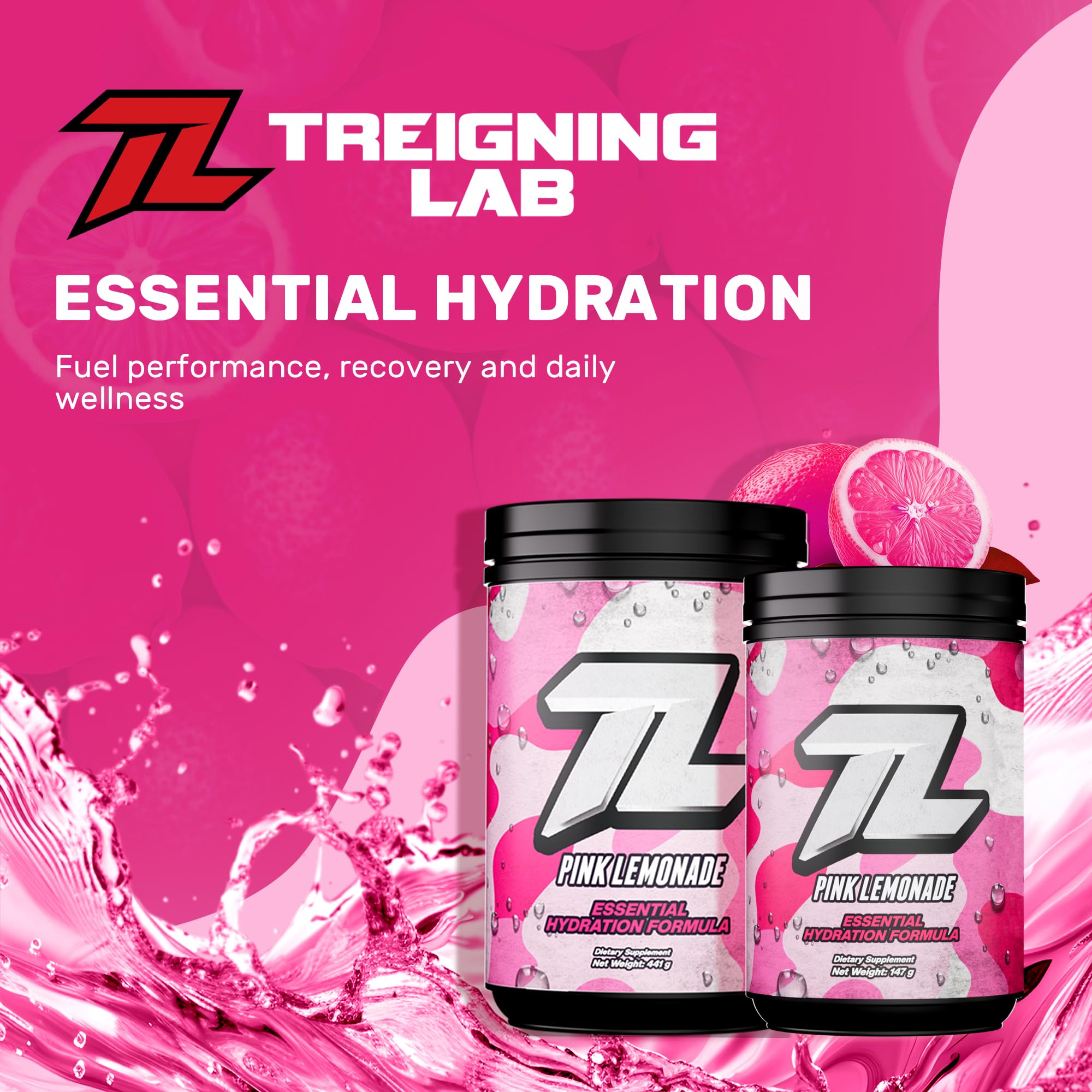 Scooping Treigning Lab powder illustrates convenient daily serving sizing.