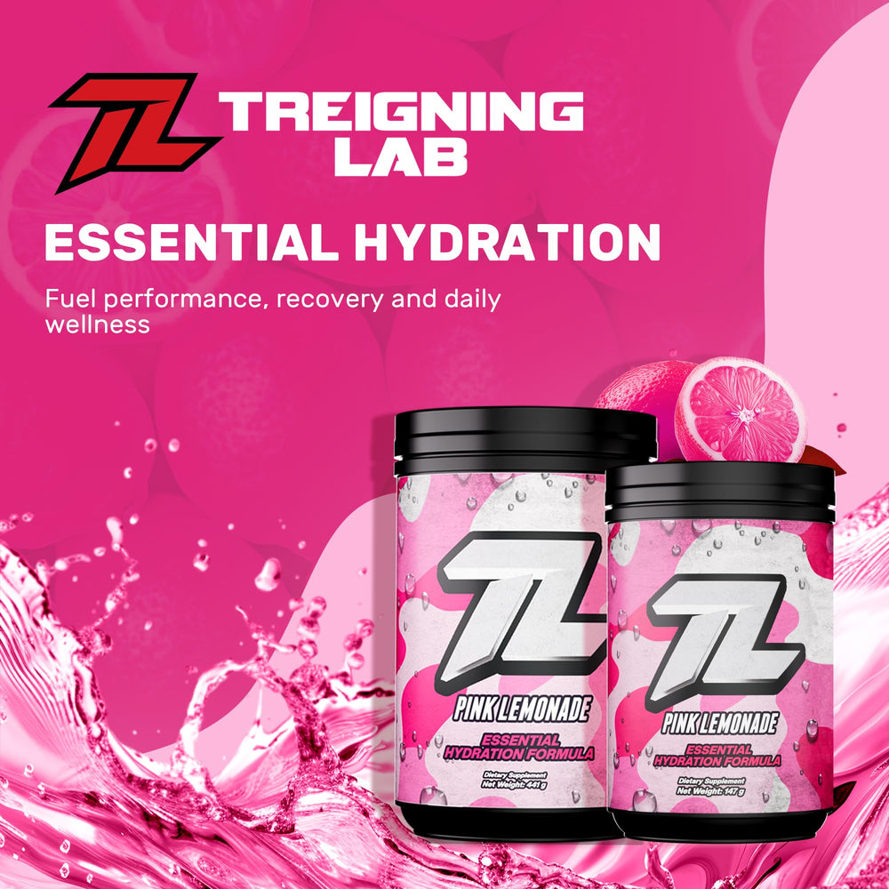Scooping Treigning Lab powder illustrates convenient daily serving sizing.