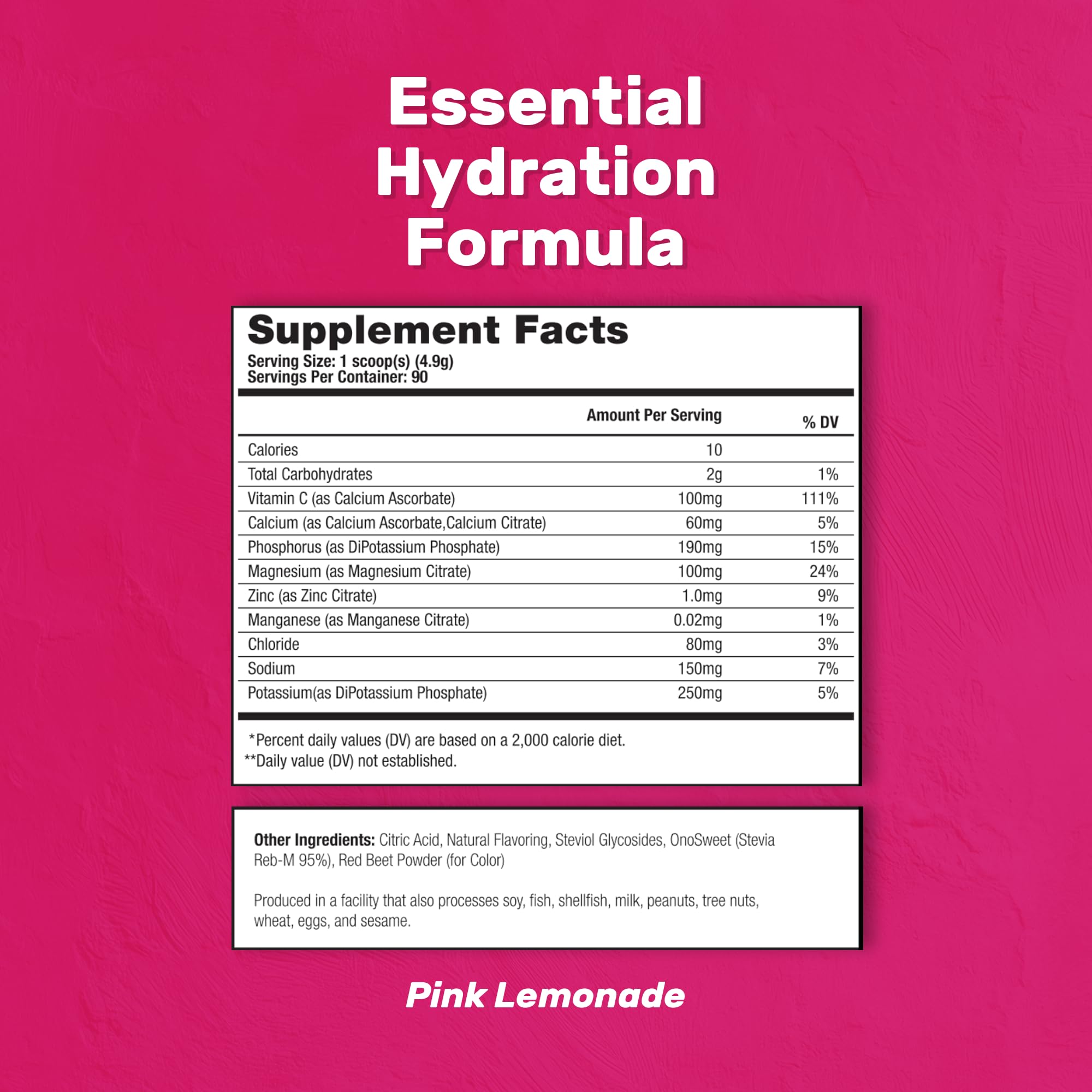 The Treigning Lab hydration powder pink lemonade scoop for quick mixing before workouts
