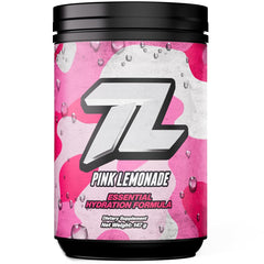 The Treigning Lab hydration powder pink lemonade tub front for daily hydration on the go