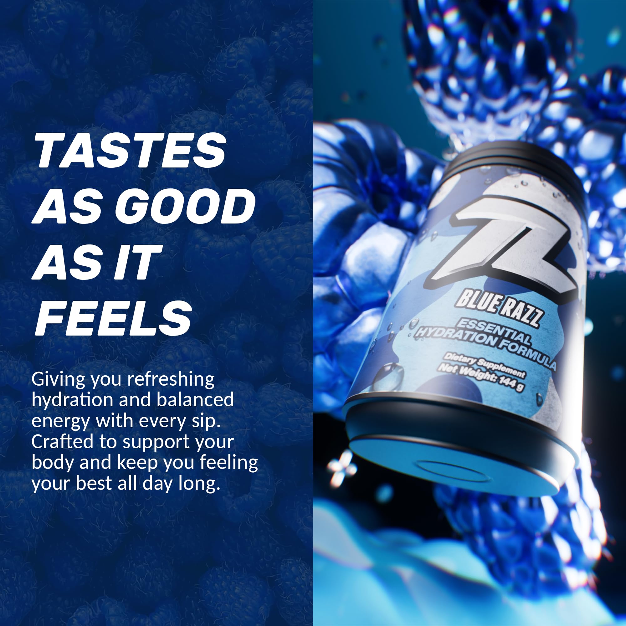 Treigning Lab label graphic shows six electrolytes.
