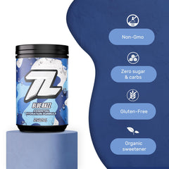 Treigning Lab packaging highlights organic stevia sweetness and clean formula.