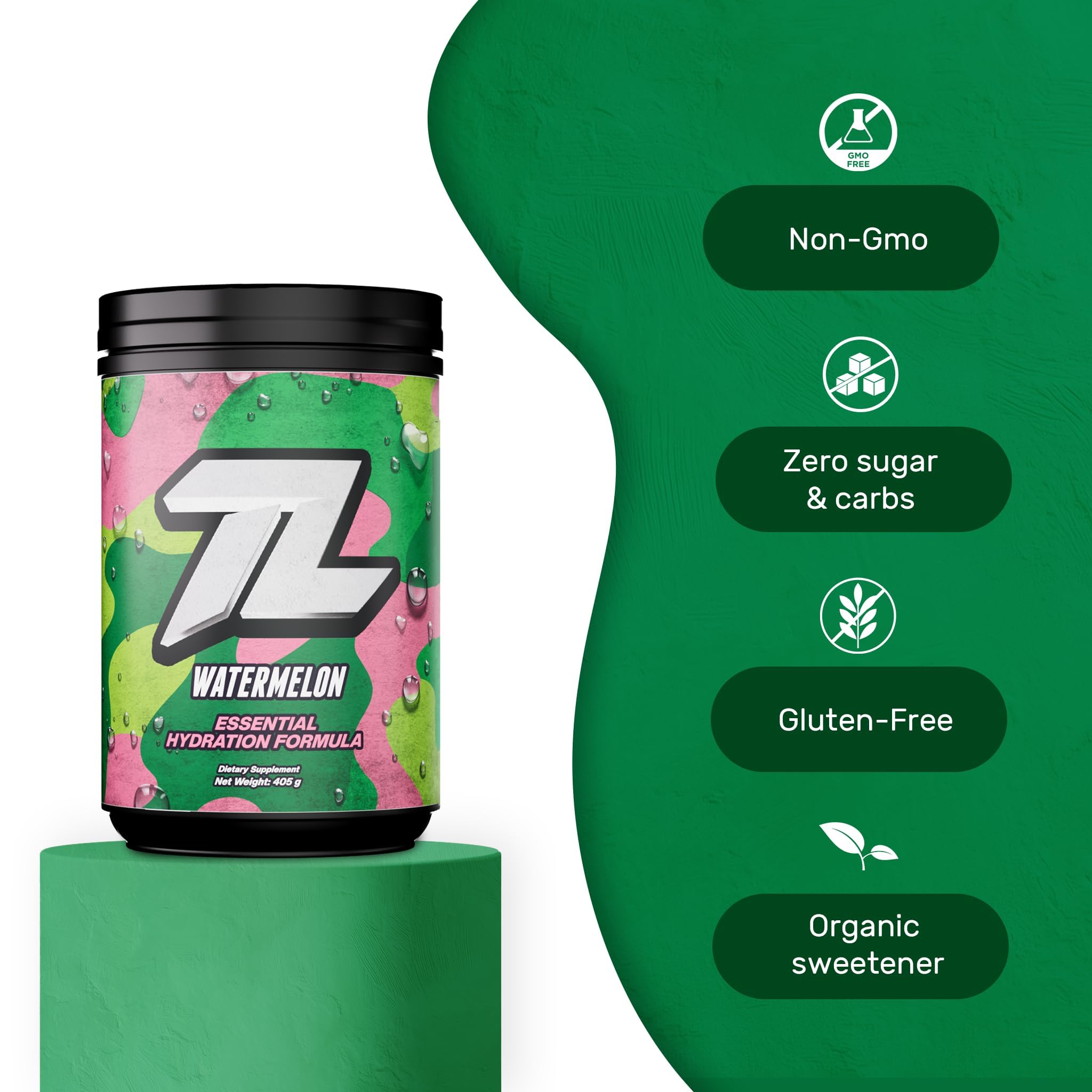 The Treigning Lab glass with watermelon electrolyte drink, a keto-friendly hydration option.
