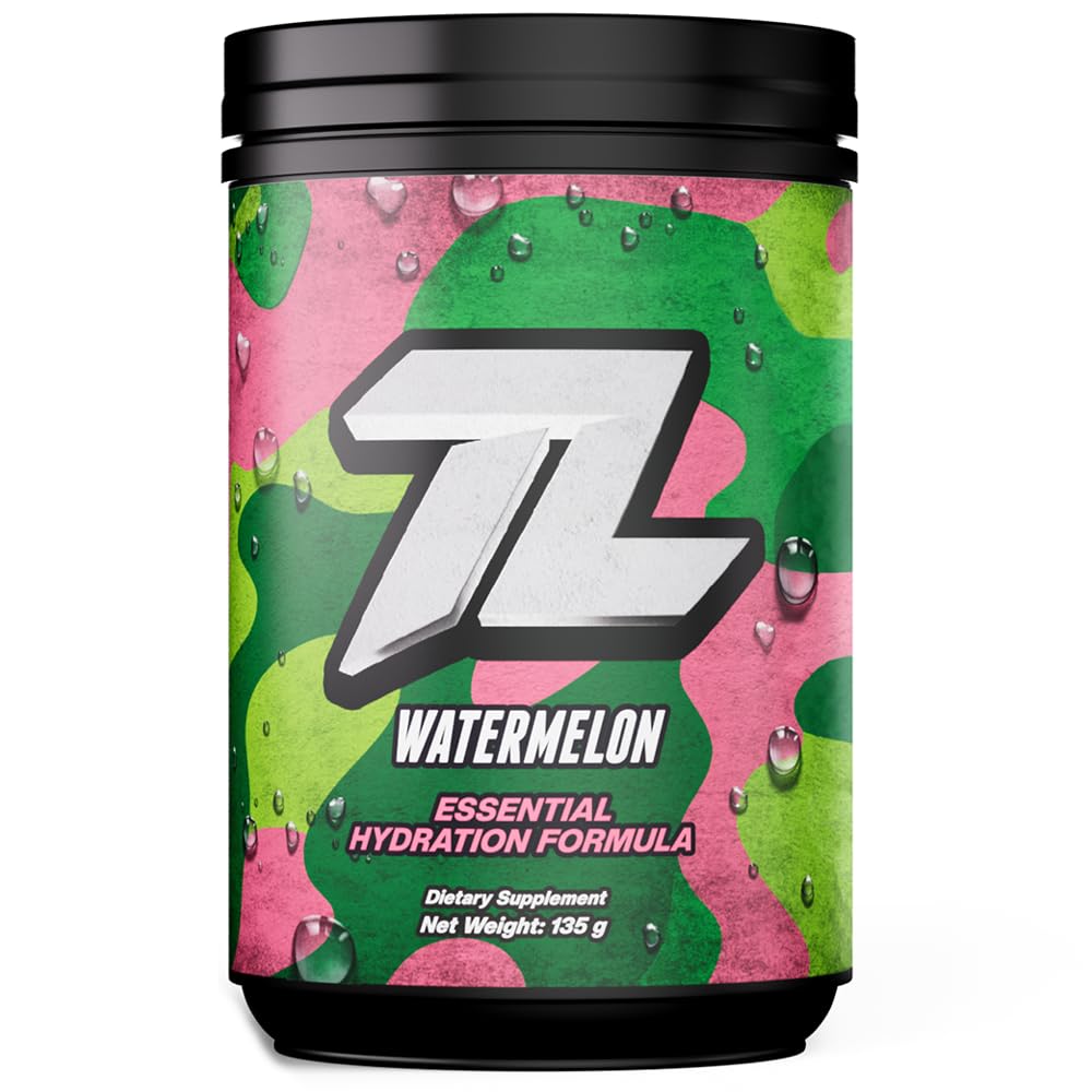 The Treigning Lab watermelon hydration powder bottle for on-the-go hydration.