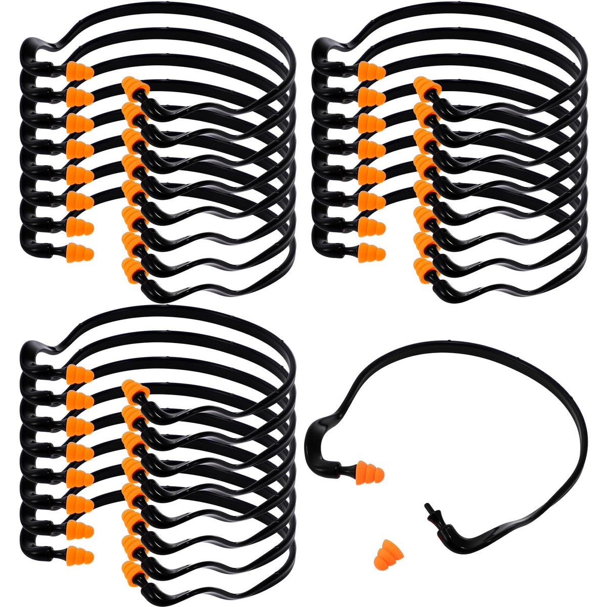 TrelaCo 96pcs banded ear plugs shown for shooting-range use and noise reduction.