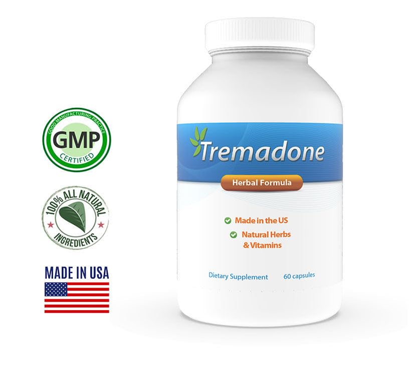 Tremadone bottle side angle showing compact packaging for on-the-go use.