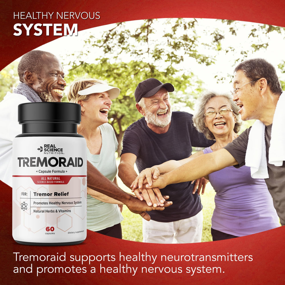 Tremoraid capsules 60-count laid out for consistent daily intake.