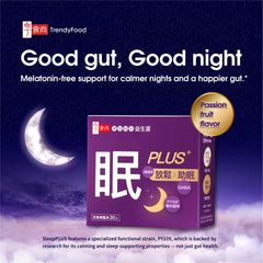 TrendyFood SleepPLUS powder dissolves easily in water for quick nights.