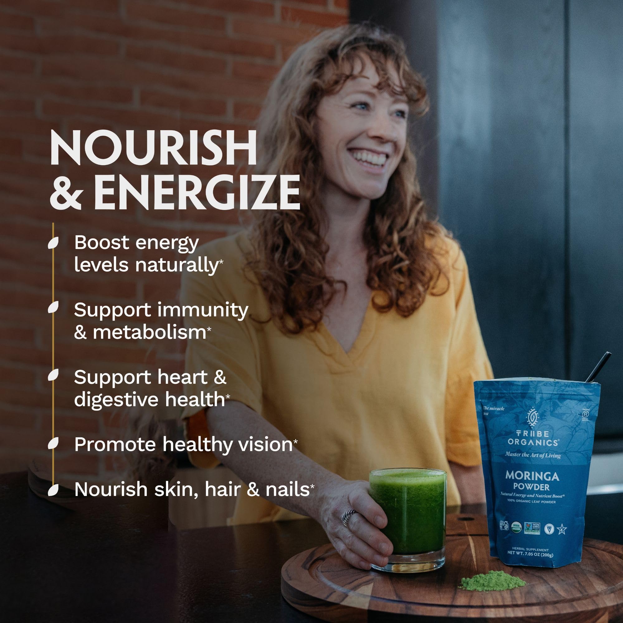 TRIBE ORGANICS Moringa Powder rich in antioxidants for health support