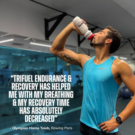TriFuel Lemon Lime bottle pour is ready for during training sessions.