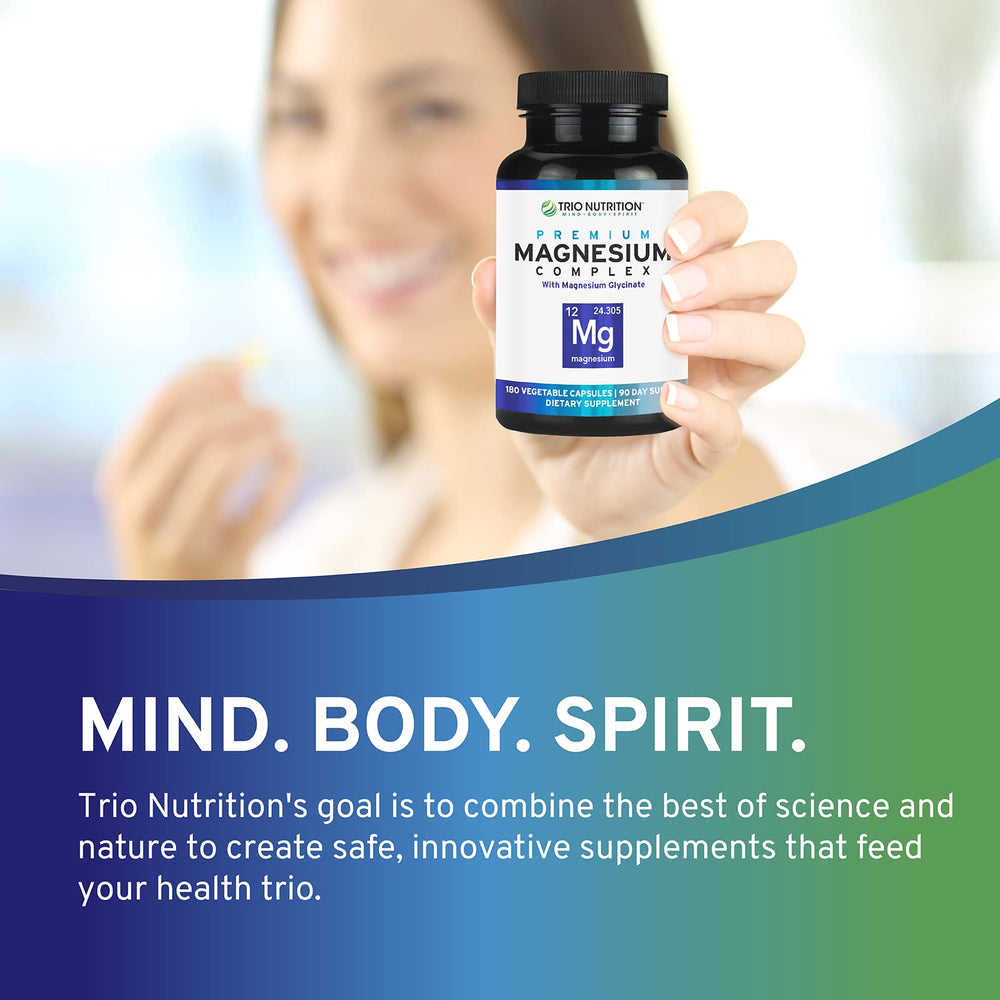 TRIO NUTRITION packaging emphasizes 90-day supply and 420 mg.