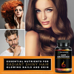 TRIO NUTRITION Hair Abundance capsule bottle closeup illustrating easy daily use.
