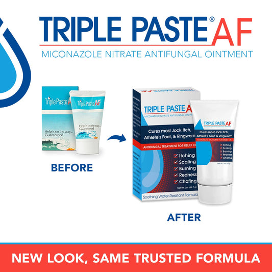 Two-tube pack of Triple Paste AF for convenient gym and home use.