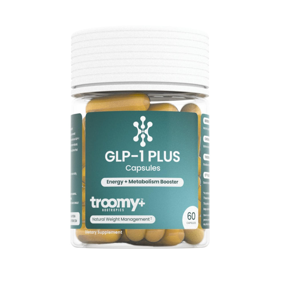Troomy GLP-1 Plus capsules bottle for daily wellness support and routine balance.