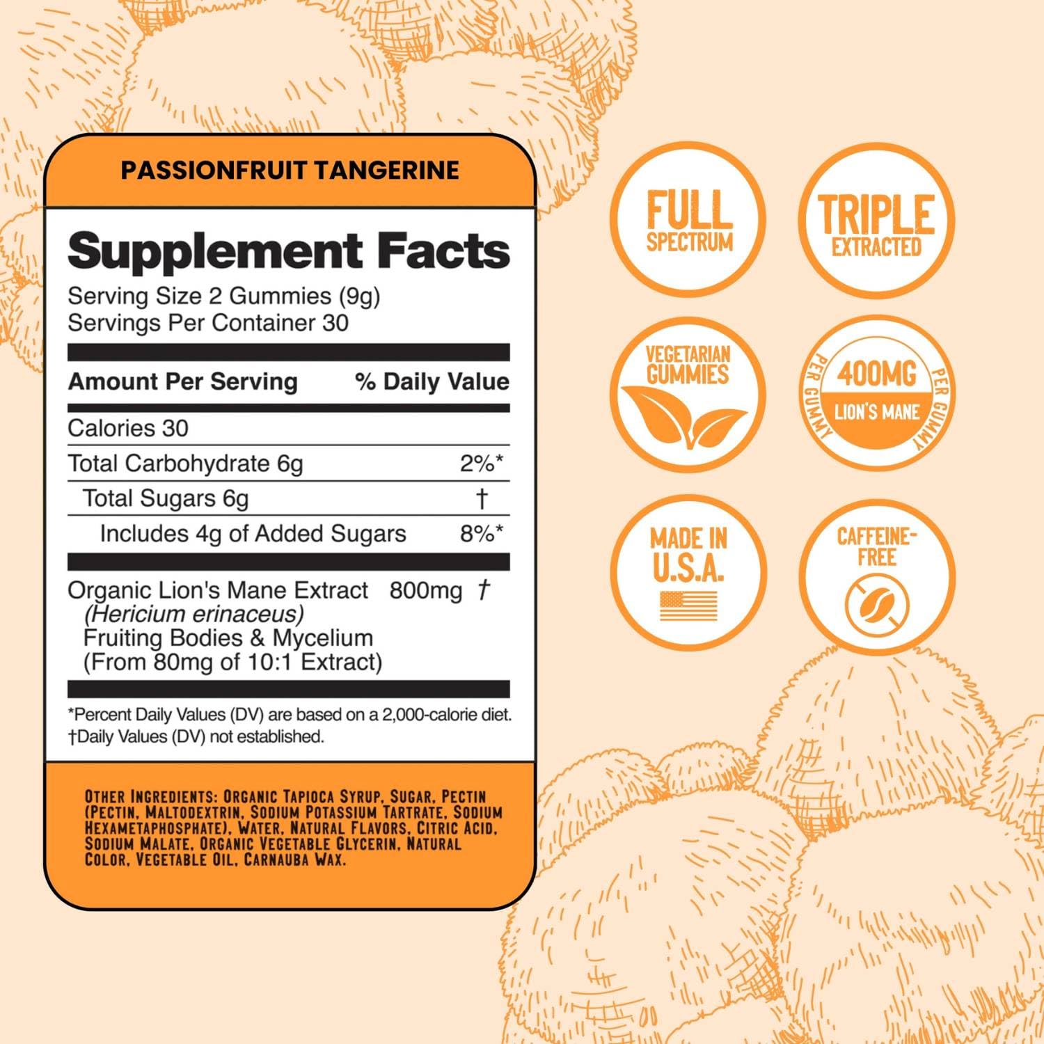 Troomy Lions Mane focus gummies natural ingredients highlight.
