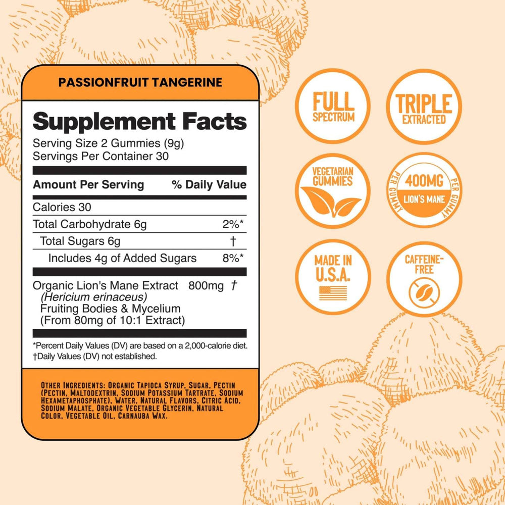 Troomy Lions Mane focus gummies natural ingredients highlight.