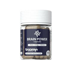Troomy Nootropics Brain Power bottle front supports daily focus and calm routines.