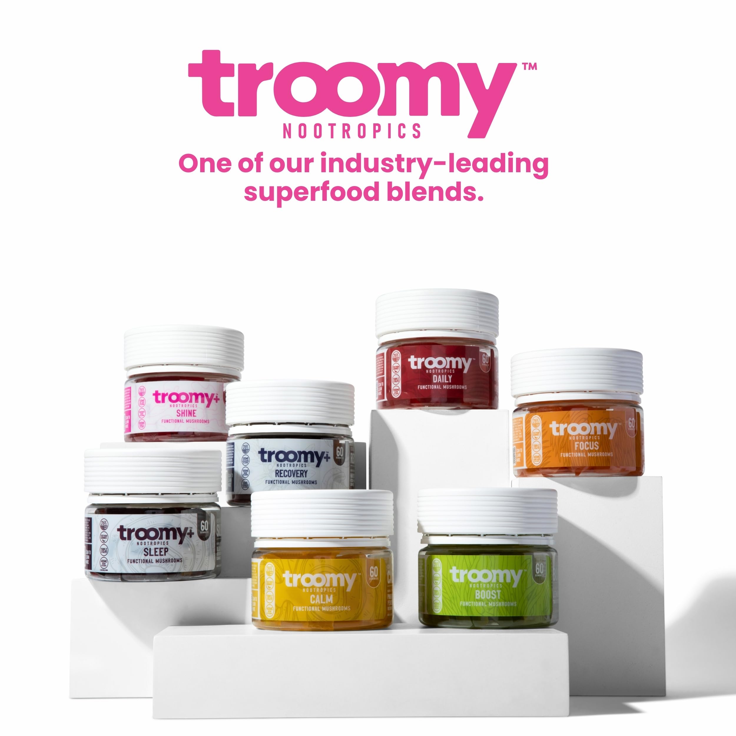 Natural ingredients and sustainable sourcing listed on the Troomy Shine label.