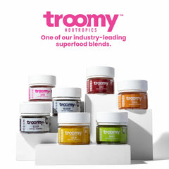 Natural ingredients and sustainable sourcing listed on the Troomy Shine label.