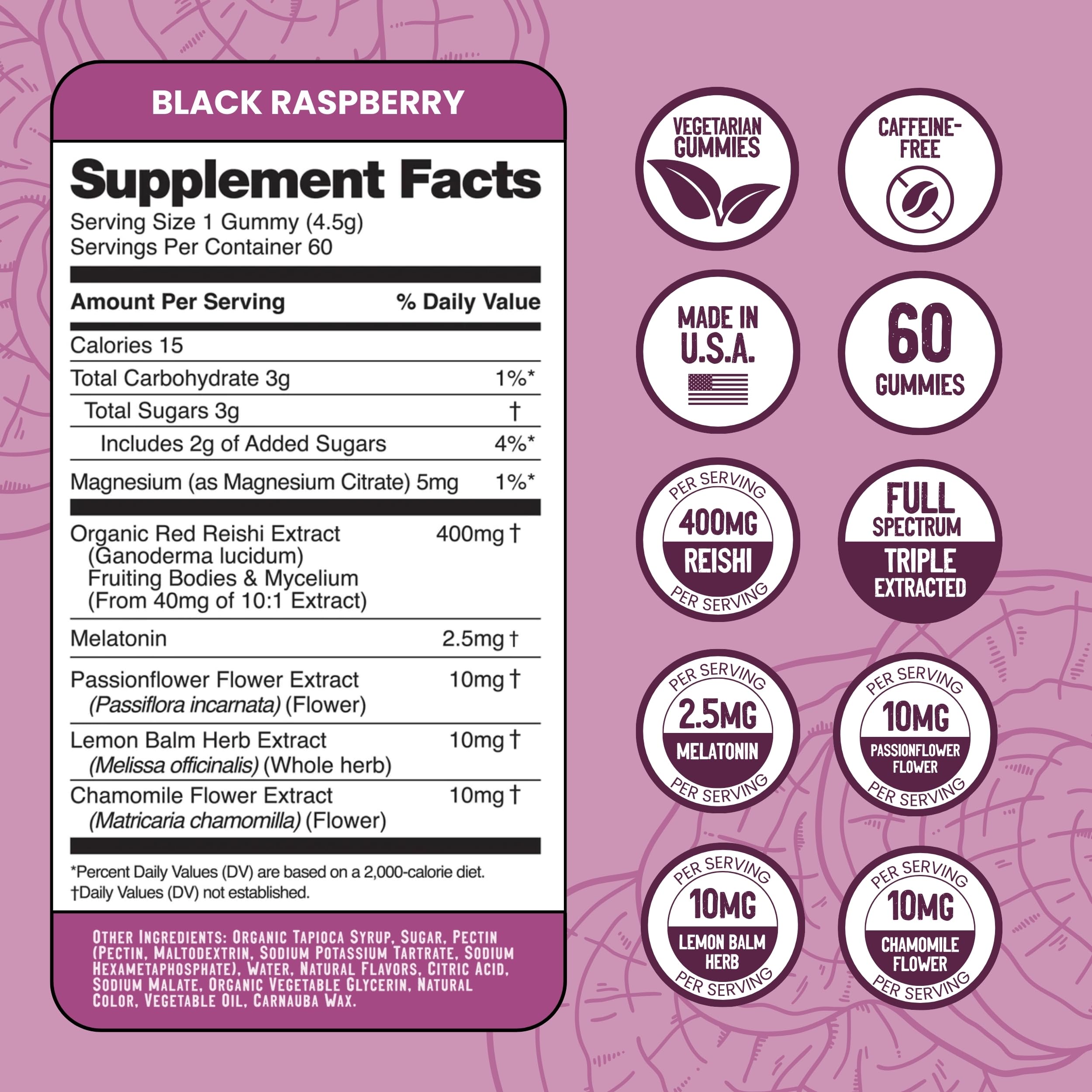 Vibrant black raspberry flavor of Troomy Sleep Gummies enhances the routine