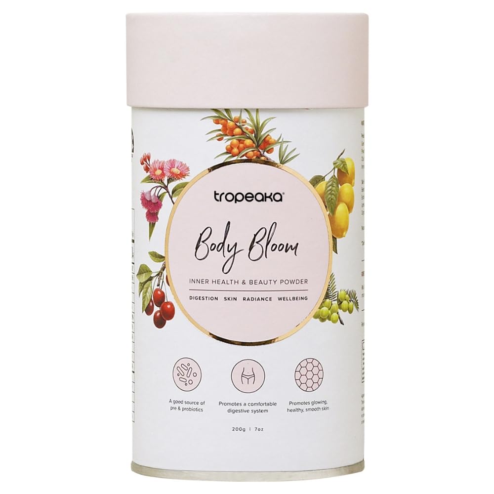 Tropeaka Body Bloom berry flavor powder for glowing skin and nails
