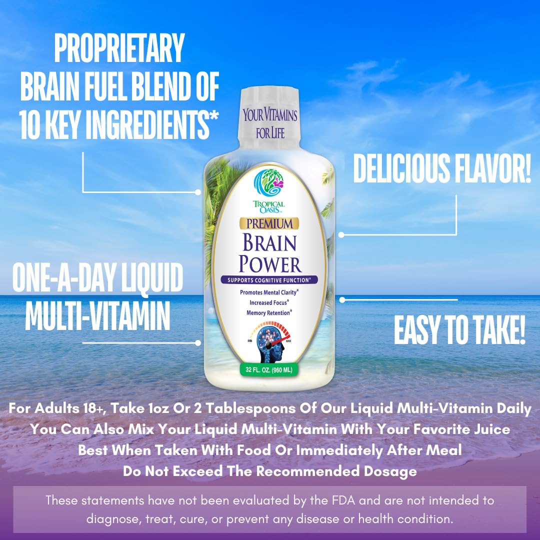 Tropical Oasis Brain Power dispensing syringe illustrates precise serving.