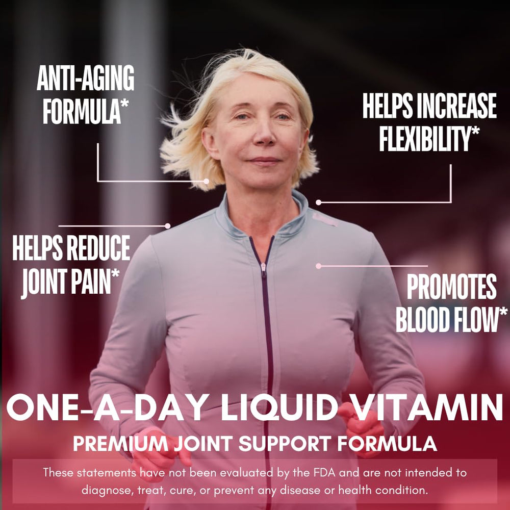 Tropical Oasis Joint Complete liquid drop beside ingredients illustrates fast-absorption promise