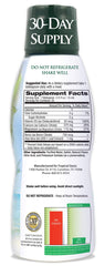 Tropical Oasis Liquid Calcium Magnesium bottle back label with dosing guidance