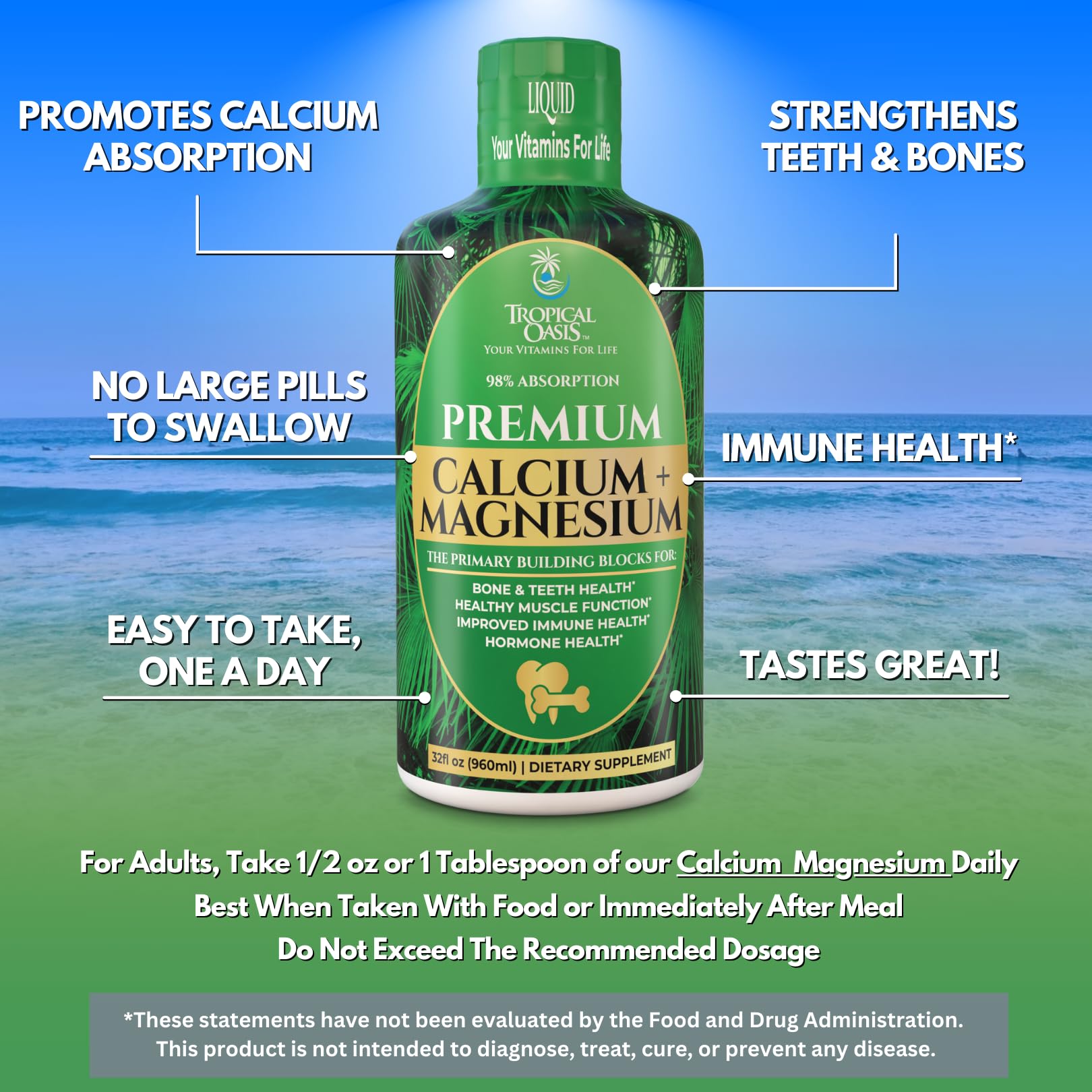 Tropical Oasis pouring a smooth daily dose for easy intake.